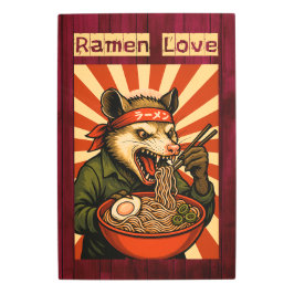 Impresión En Metal Feral Possum Eating Ramen