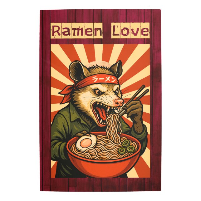 Impresión En Metal Feral Possum Eating Ramen (Anverso)