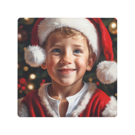 Impresión En Metal Festividad Rustica minimalista Feliz Niño Santa Cl