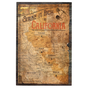 Impresión En Metal Fiebre del Oro en California