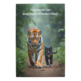 Impresión En Metal Fierce Amigos felinos en el camino