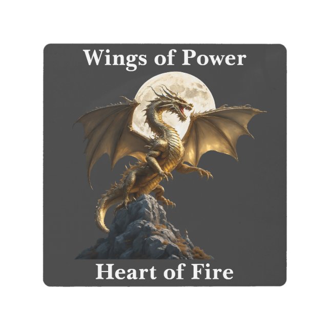 Impresión En Metal Fierce Dragon Rearing (Anverso)