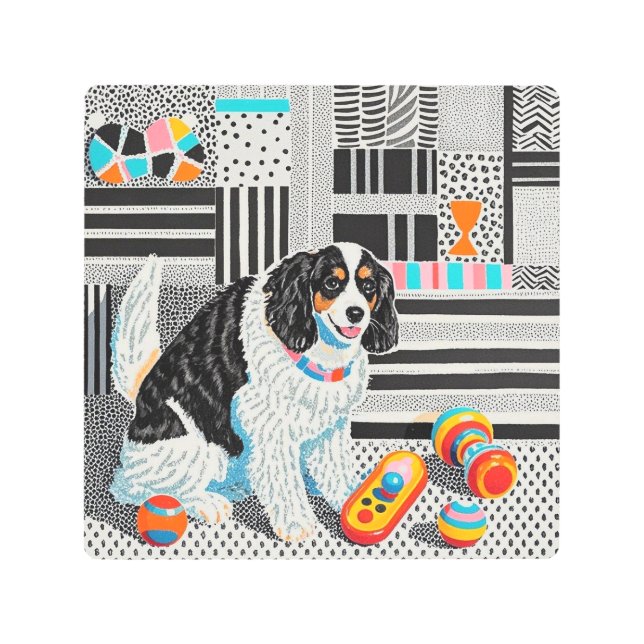 Impresión En Metal Fiery Fusion Abstract Wall Art (Anverso)