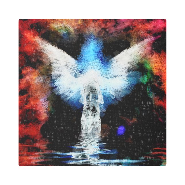 Impresión En Metal Figura abstracta y alas (Anverso)