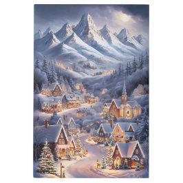 Impresión En Metal Fijne Kerstfeest Winter Wonderland Greeting Card 