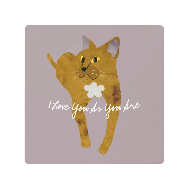 Impresión En Metal Fiona the Cat with Words of Love (Anverso)