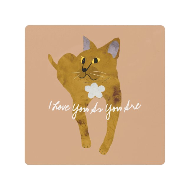 Impresión En Metal Fiona the Cat with Words of Love (Anverso)