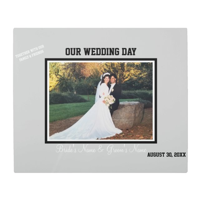 Impresión En Metal Firma de invitado de novia y novio (Anverso)