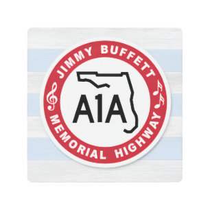 Impresión En Metal Firma de la autopista Memorial Jimmy Buffett
