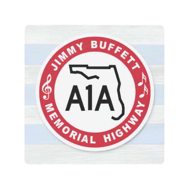 Impresión En Metal Firma de la autopista Memorial Jimmy Buffett
