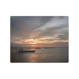 Impresión En Metal Fisherman at Sunset at the Beach