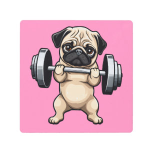 Impresión En Metal Fitness Pug