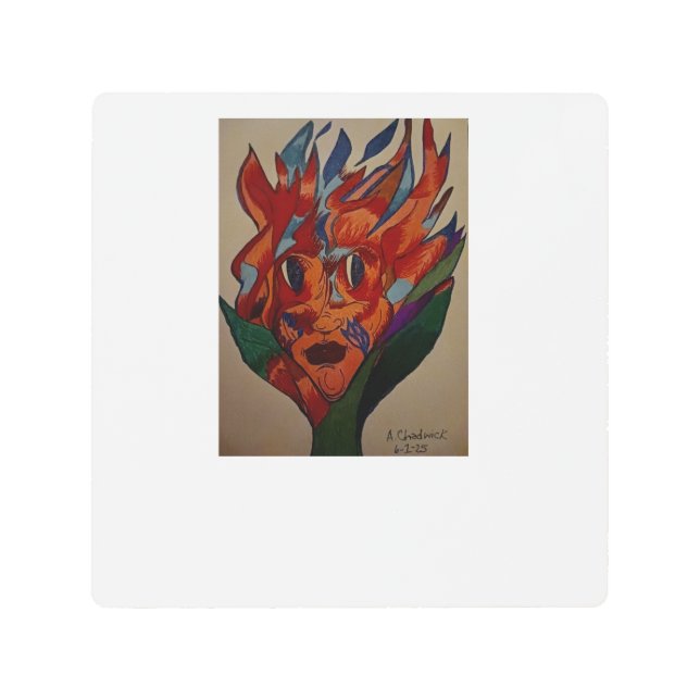 Impresión En Metal Flaming Flower Animation  (Anverso)