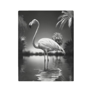 Impresión En Metal Flamingo en un estanque