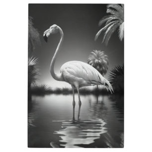 Impresión En Metal Flamingo en un estanque