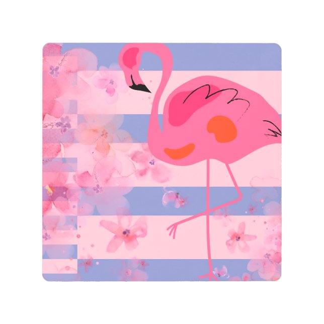 Impresión En Metal Flamingo Reverie (Anverso)