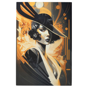 Impresión En Metal Flapper, serie Art Déco, Vol. 3