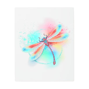 Impresión En Metal Fléon roja sobre fondo acuarela