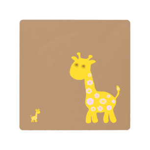 Impresión En Metal Flor de jirafa amarilla suave