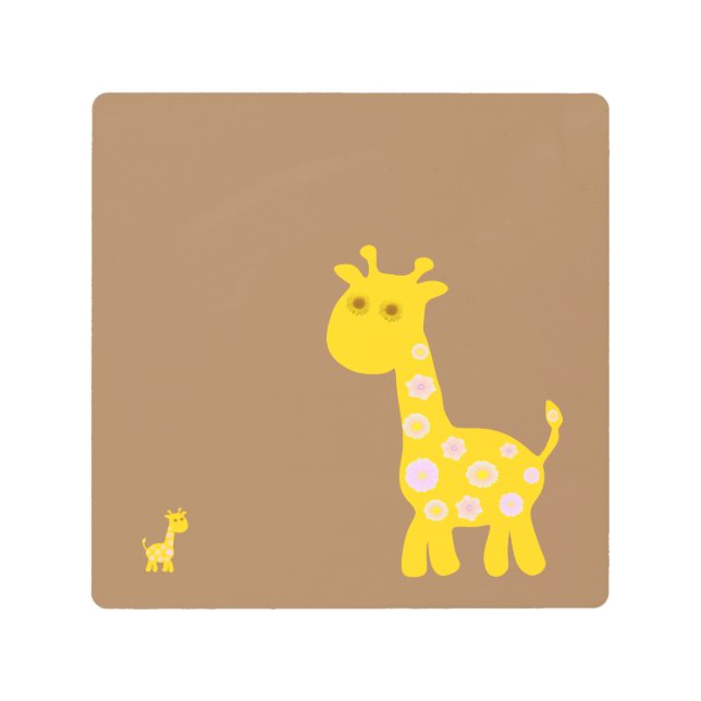 Impresión En Metal Flor de jirafa amarilla suave (Anverso)