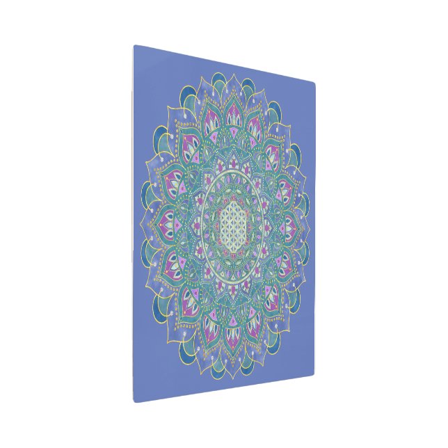 Impresión En Metal Flor De Vida - Mandala Estilo India 1 (3/4)