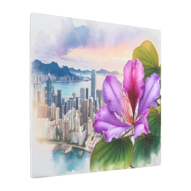 Impresión En Metal Flor nacional Bauhinia (Hong Kong) | (Angulado)
