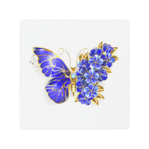 Impresión En Metal Flor Sapphire Mariposa