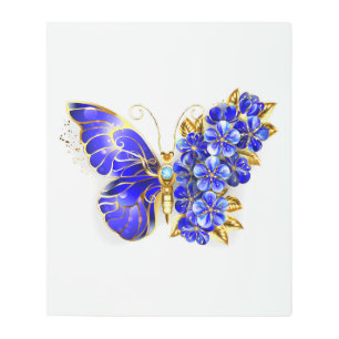 Impresión En Metal Flor Sapphire Mariposa