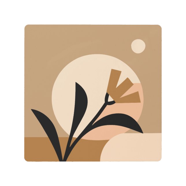 Impresión En Metal Flor Sun Boho (Anverso)