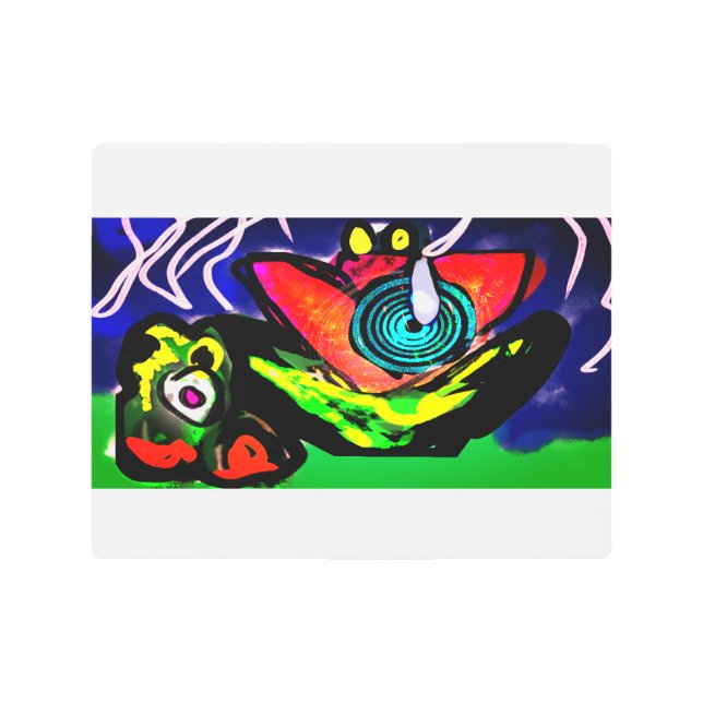 Impresión En Metal Flor y rana primaverales (Anverso)