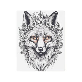 Impresión En Metal Floral Fox Metal Print
