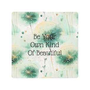 Impresión En Metal Flores blancas verdes