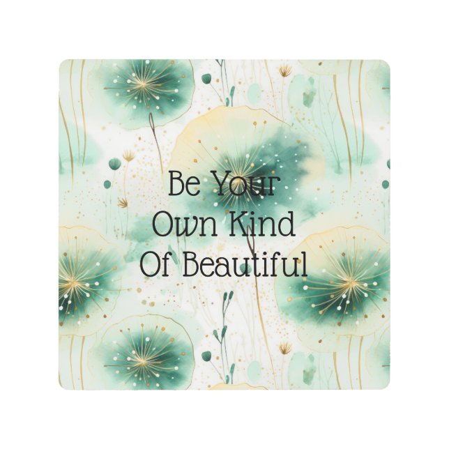 Impresión En Metal Flores blancas verdes (Anverso)