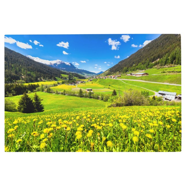 Impresión En Metal Flores | Cantón Dandelion de Grisons, Suiza (Anverso)