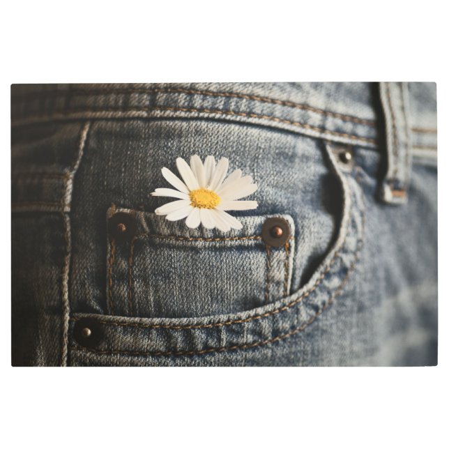 Impresión En Metal Flores | Daisy en Jeans Pocket (Anverso)