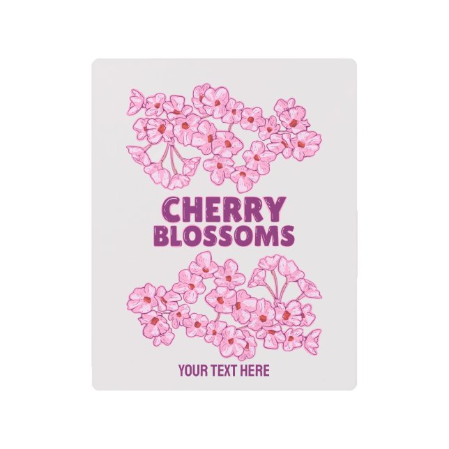 Impresión En Metal Flores de cerezo rosa (Anverso)