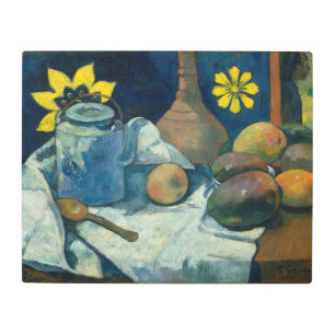 Impresión En Metal Flores de fruta Teapot Pintado de la vieja vida