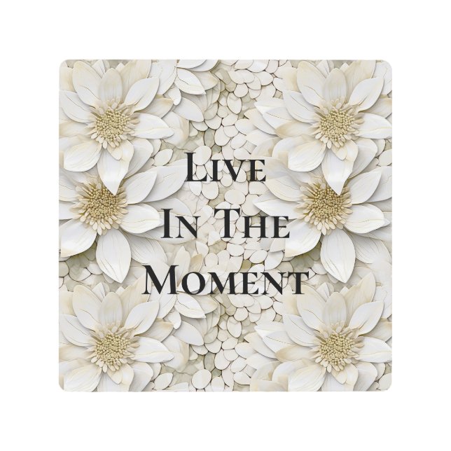 Impresión En Metal Flores Gold White Lotus (Anverso)