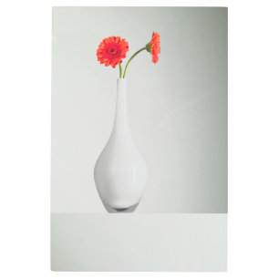 Impresión En Metal Flores   Naranja Gerbera en Vase
