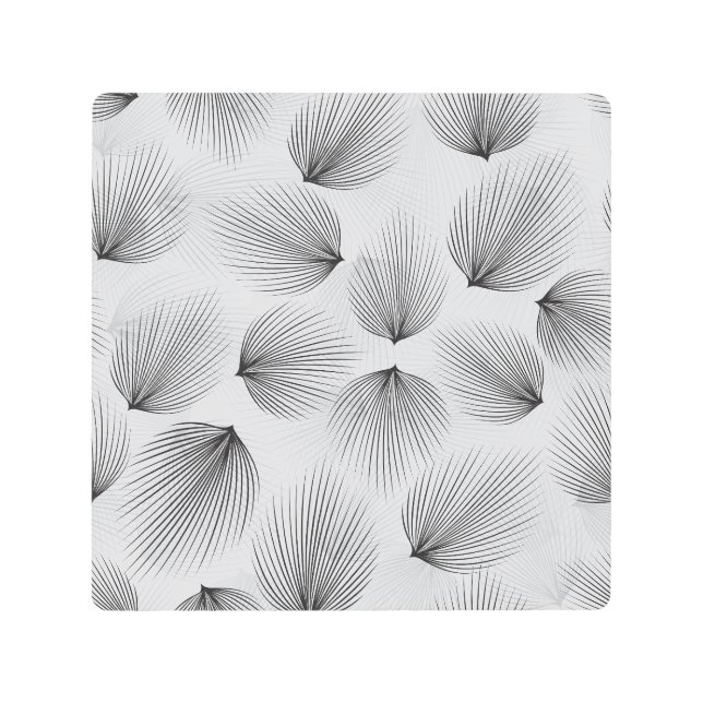 Impresión En Metal Flores negras abstractas: Elegancia gris. (Anverso)