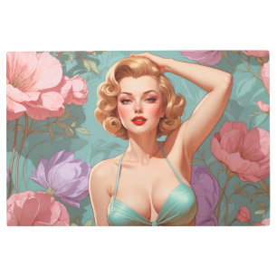 Impresión En Metal Flores Pastel de palo rubio