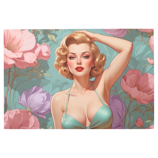 Impresión En Metal Flores Pastel de palo rubio (Anverso)