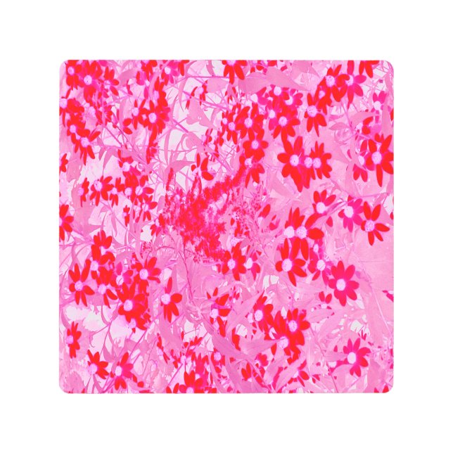 Impresión En Metal Flores rojas de bonito (Anverso)