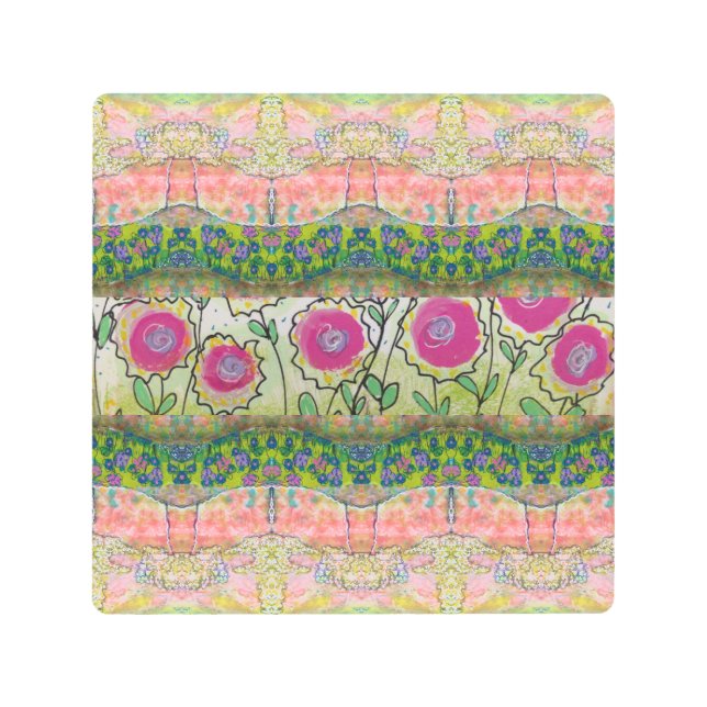 Impresión En Metal Flores rosas (Anverso)