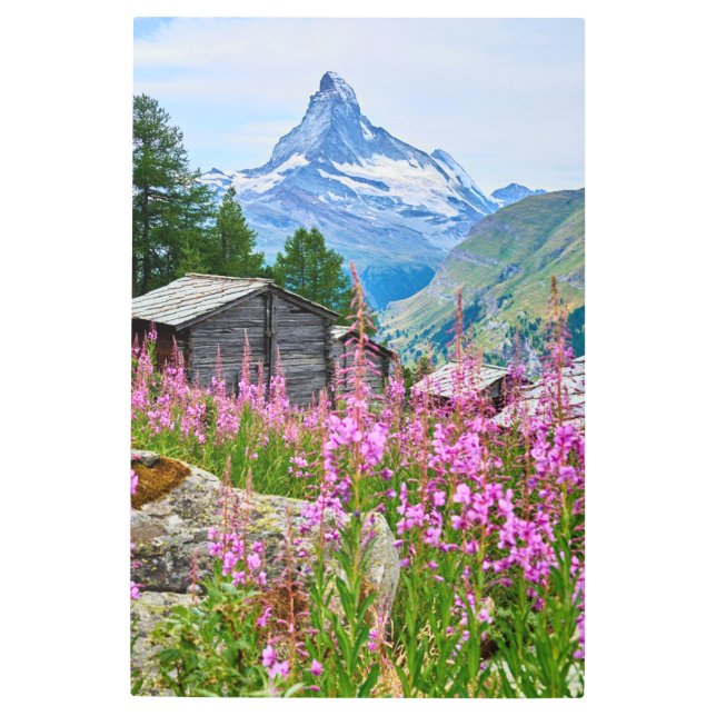 Impresión En Metal Flores | Summer Matterhorn Suiza (Anverso)