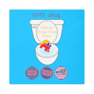 Impresión En Metal Flush The Naranja Clown Thunder_Cove