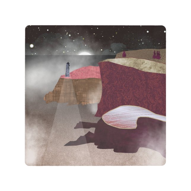 Impresión En Metal Foggy Lighthouse (Anverso)