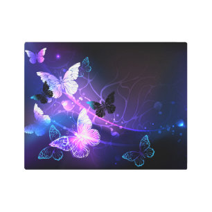 Impresión En Metal Fondo con mariposas nocturnas