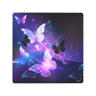 Impresión En Metal Fondo con mariposas nocturnas