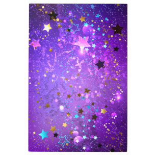 Impresión En Metal Fondo de Relieve metalizado púrpura con estrellas